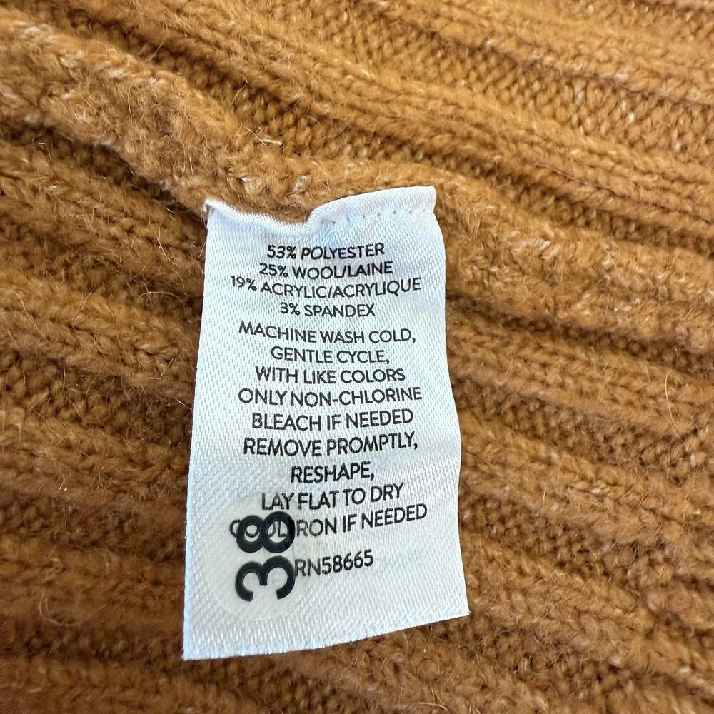 Rachel Parcell Wool Blend Balloon Sleeve Sweater Dress Size S Fall Pumpkin Spice - Picture 13 of 15